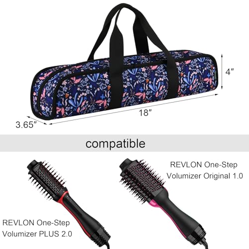 Beautyflier Travel Case for Hot Air Brush & Hair Dryer - Floral Canvas Bag
