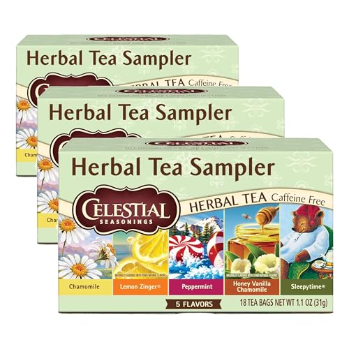 Celestial Seasonings Herbal Tea Sampler - 18 Count (3 Pack)