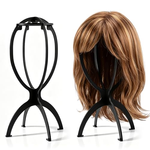 Portable Wig Stand 2 Pack - Stable Holder for Travel & Home