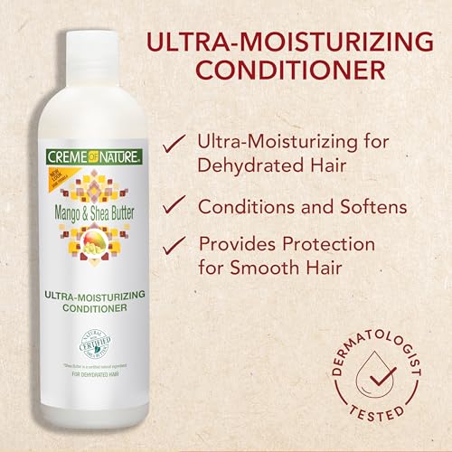 Creme of Nature Mango & Shea Butter Conditioner 12 Fl Oz - Ultra Moisturizing for Dry Hair