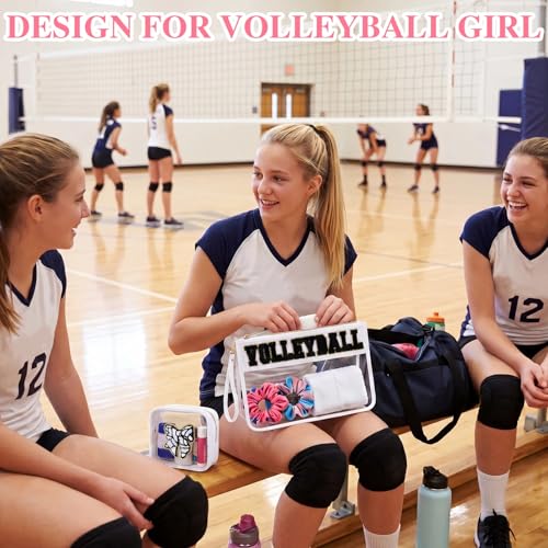 White Volleyball Cosmetic Bag Gifts - Sunnymove 2-Piece Set, Travel & Gym Storage