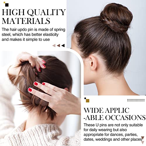 50-Piece 3-Inch U-Shaped Hair Pins for Thick Hair - Black Heavy Duty Bobby Pins