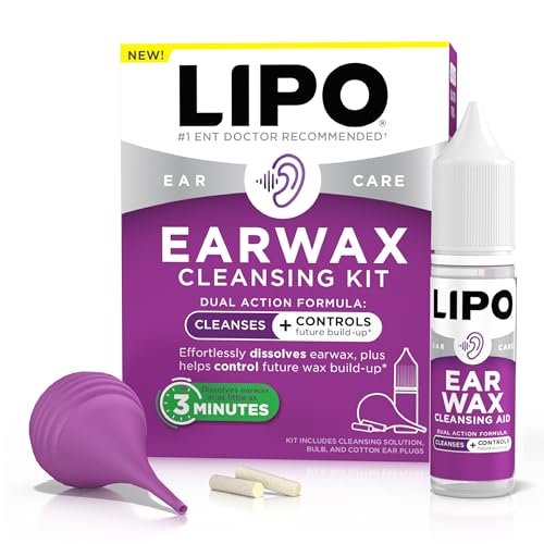 LIPO Earwax Removal Kit with Drops, Syringe & Plugs - Gentle Care