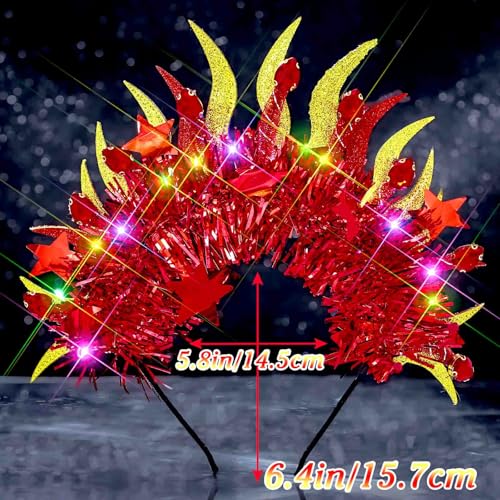 LED Flame Headband for Raves Halloween Festivals Fire Costume Accessories