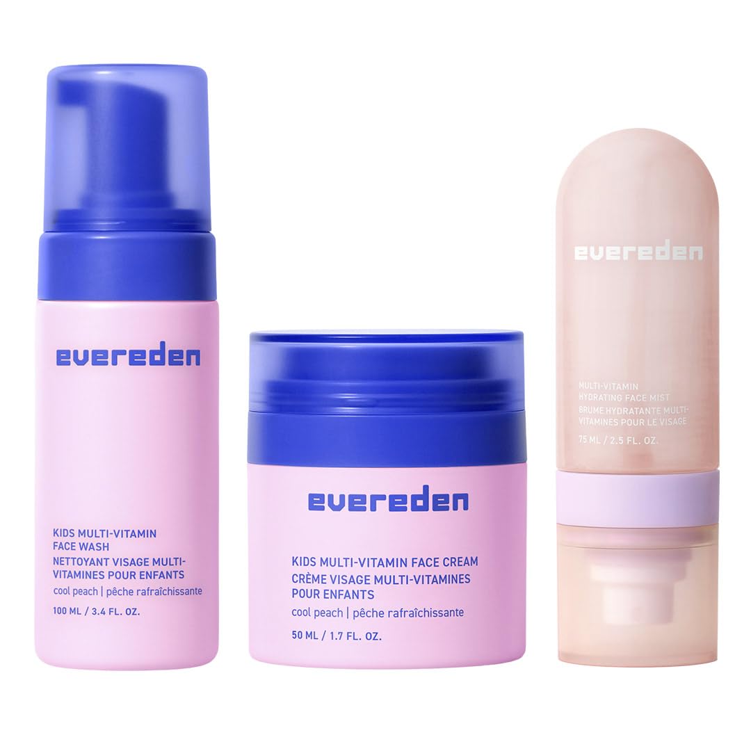 Kids Multi-Vitamin Hydrating Face Mist & Cream Set | Vegan Skin Care for Ages 6+ - Moisturizing & Refreshing