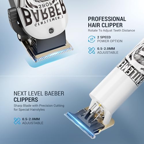 BESTBOMG¢ç Hair Clippers for Men Professional, Hair Clipper, Beard Trimmer & Electric Shaver Kit, Zero-Gapped T-Blade Barber Grooming Kit, LED Display, Rechargeable, Gifts for Men