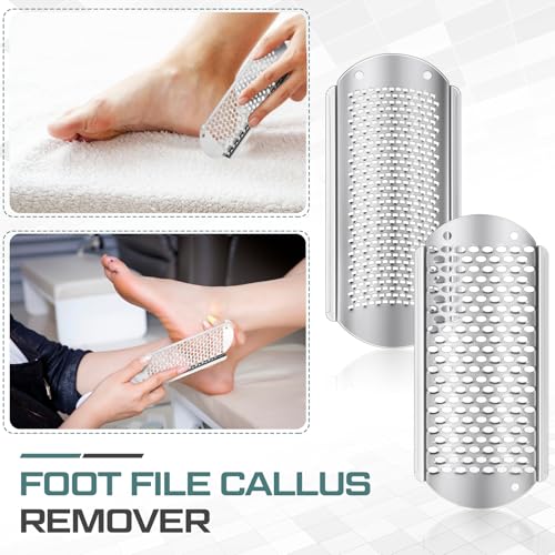 Moxweyeni 8 Pack Foot File Replacement Blades Stainless Steel for Pedicure | Silver