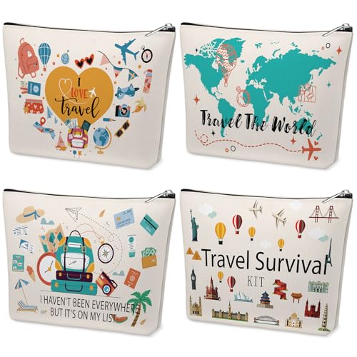 Kacctyen 4 Pack Travel Cosmetic Bags for Women - Travel Gift Set