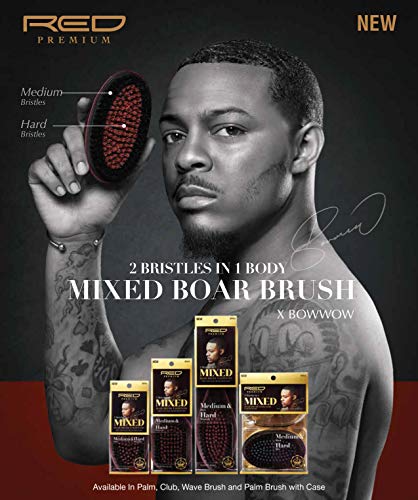 Red by Kiss Palm Boar Brush - Mixed Medium & Hard Bristles for Wave Styling