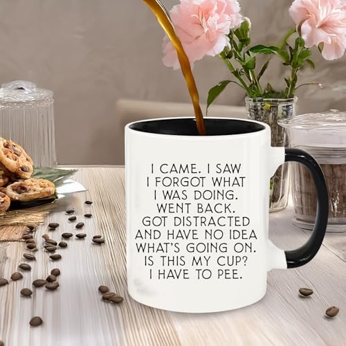 Funny 12oz Ceramic Coffee Mug - I Came I Saw I Forgot Gift