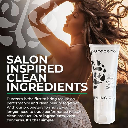 Purezero Styling Gel for Volume and Control, Vegan & Sulfate-Free, 8oz (2 Pack)