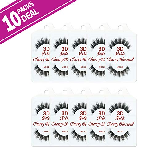 Cherry Blossom 3D Mink False Eyelashes - Silk 932, 10 Pack