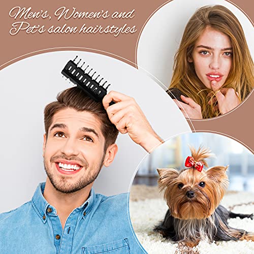 Patelai 3-Piece Vented Hair Brush Set - Anti-Static Detangling, Matte Black