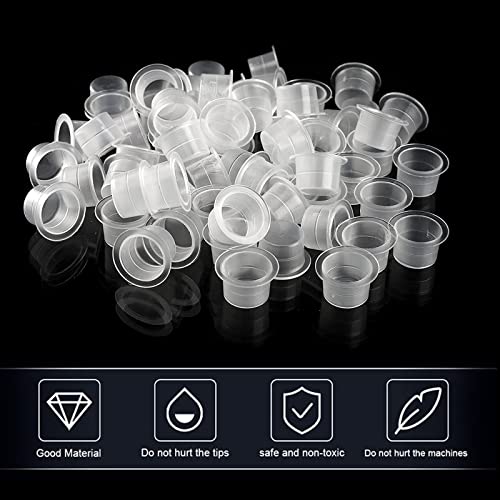 Yuelong 1000pcs Small 9mm Tattoo Ink Caps - Pigment Cups for Tattoo Supplies