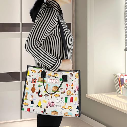 Italy Travel Pouch - Canvas Cosmetic Makeup Bag & Toiletry Organizer