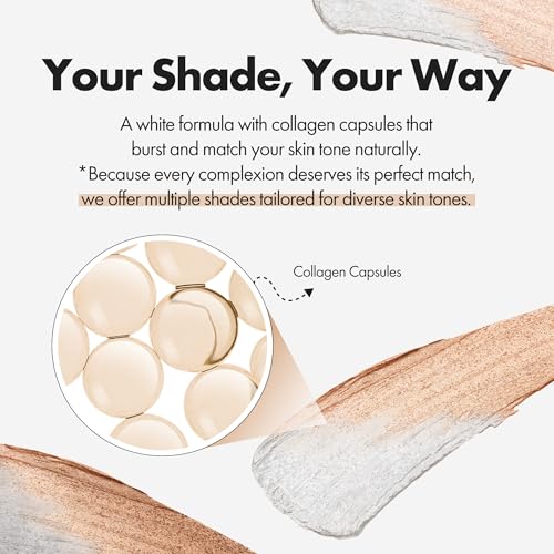 ELROEL Blanc Cover Cream Stick V White - Korean Color-Changing Foundation Stick with Volufiline - Medium to Full Coverage Dewy Finish Base Makeup - Dual-Ended with Detachable Brush (202 Natural)