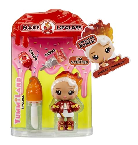 Yummiland Lip Gloss Doll - Amber Cinnamon DIY Kit for Ages 4+