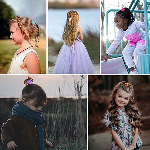 12 Pack Colorful Flower Hair Claw Clips for Girls & Women