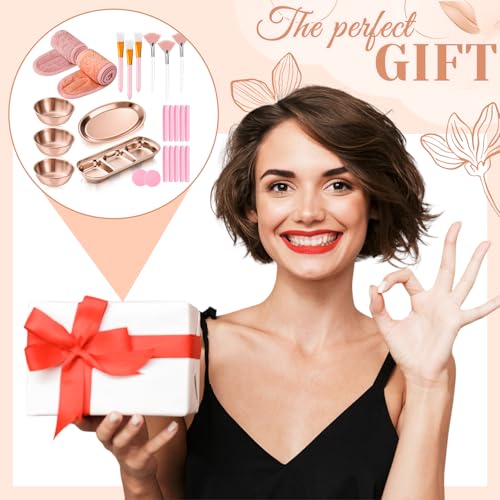 LemonRoad 25 Pcs Rose Gold Esthetician Facial Kit - Tools & Brushes