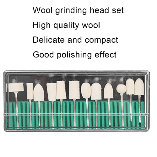 12PCS Wool Felt Nail Drill Bits Set for Polishing & Buffing - Manicure Accessories
