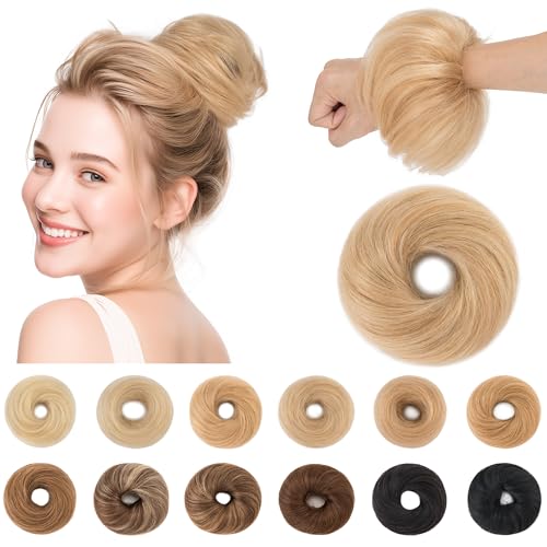 SEGO Human Hair Messy Bun Scrunchie - 25g Ash Blonde & Bleach Blonde
