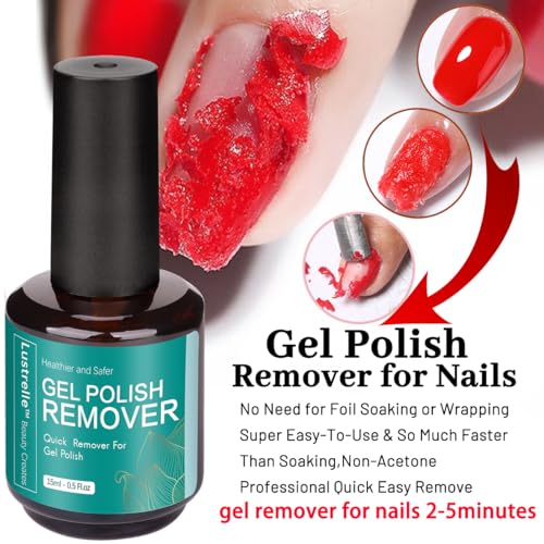 Lustrelle Gel Nail Polish Remover - Quick 2-5 Minute Formula