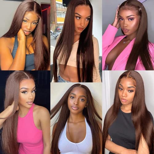 Dark Brown Human Hair Bundles 8-12 Inch Straight Remy Hair Extensions