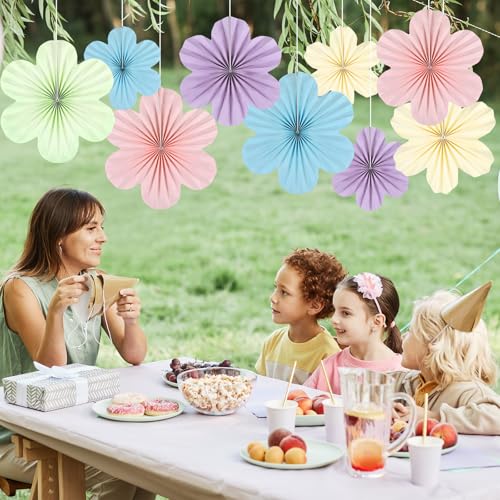 9PCS Pastel Paper Flowers Decoration Set for Classroom & Parties
