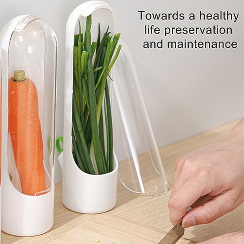 Herb Saver for Refrigerator - 2 Pack Upright Herb Keeper with Water Base