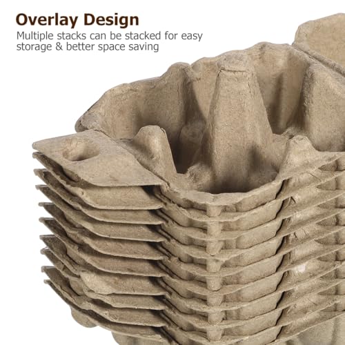 4-Pack Mini Kraft Paper Egg Cartons - Stackable Storage for Eggs
