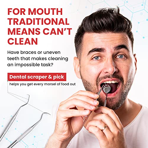 Dental Duty Professional Teeth Cleaning Kit – Stainless Steel - Red