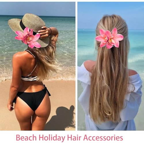 6-Inch Orchid Flower Hair Clip - Hawaiian Hibiscus Barrettes