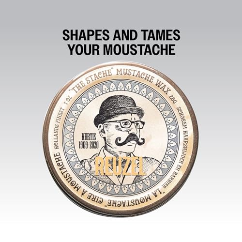 Reuzel Mustache Wax Medium Hold Bourbon Scent 0.06 lb for Grooming Men
