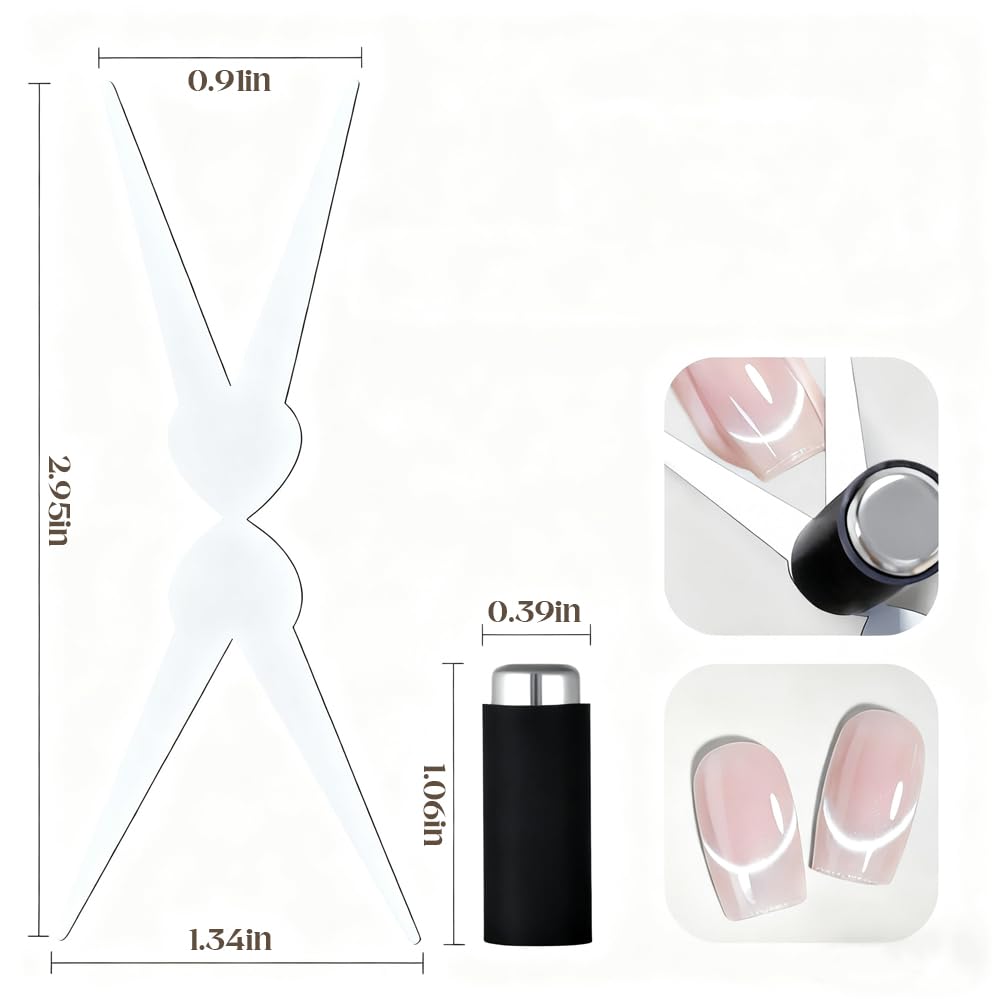 Cat Eye Nail Magnet Tool Set - 2PCS for Scissor & French Tip Designs | DIY Nail Art Kit