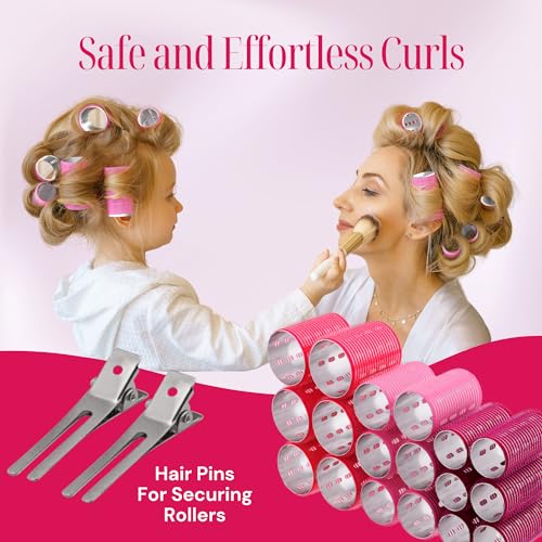 Large Multi-Colored Thermal Hair Rollers Set - 37pc with Clips & Comb