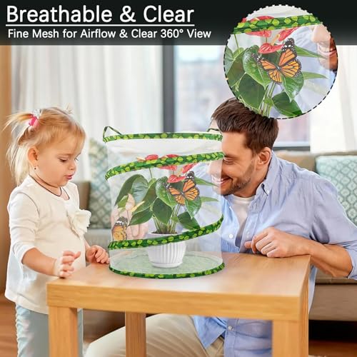 ZUFECY 12-Inch Pop-Up Butterfly Cage - Portable Insect Habitat