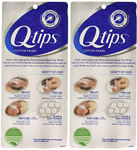 Q-tips Cotton Swabs, Pack of 2 - 625 Count, 100% Pure Cotton