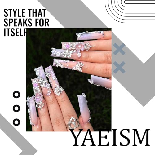 Silver Nail Charms 180pcs 12 Styles Y2K Crystal Star Butterfly Crown Bling