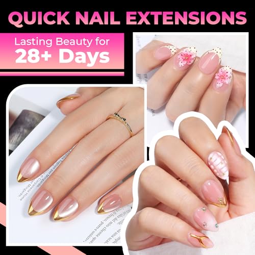 UNA GELLA Short Almond Gel Nail Tips - 360 Pcs, 15 Sizes, Pre-Shaped