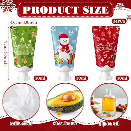 24-Piece Christmas Travel Size Body Lotion Gift Set - Milk Scented Moisturizer
