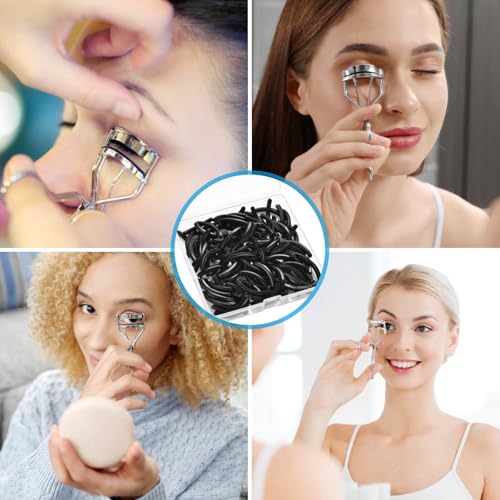 100 Pack Eyelash Curler Refills - Premium Silicone Rubber Pads