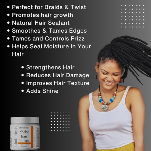 Chebe Hair Growth Set with Lavender Butter & Leave-In Conditioner - 4 oz Each, Pack of 2