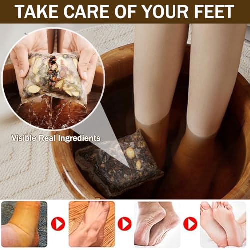 Ouliget 18-Herb Ginger Mugwort Foot Soak Bags - 15 Pack Detox Bath