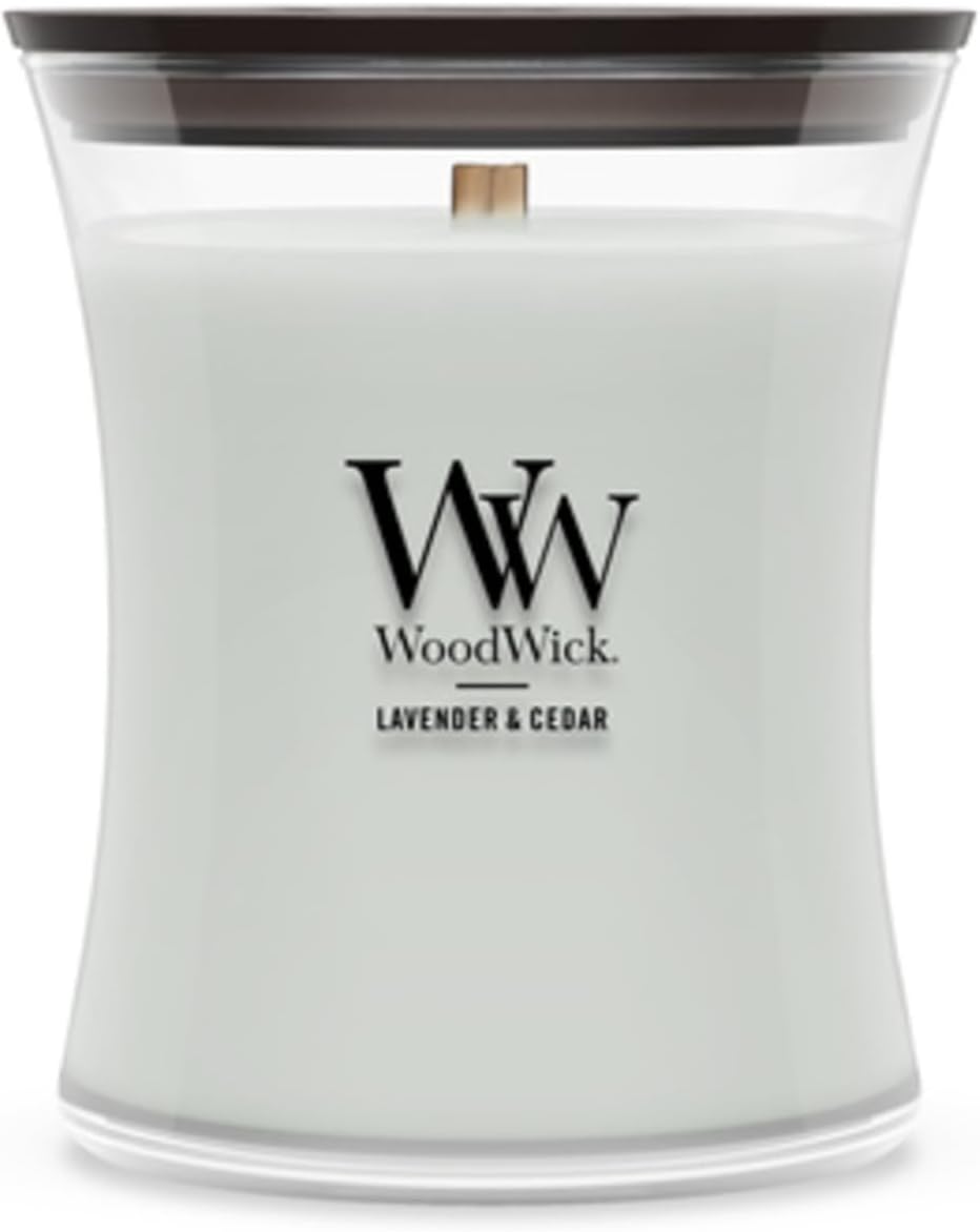 WoodWick Medium Hourglass Candle - White Tea & Jasmine Scent | 9.7oz, Crackling Burn, Perfect for Gifting (Pack of 4)