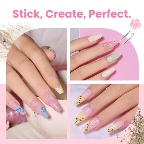 30 Sheets 3D Flower Nail Art Stickers - Self-Adhesive Nail Decals