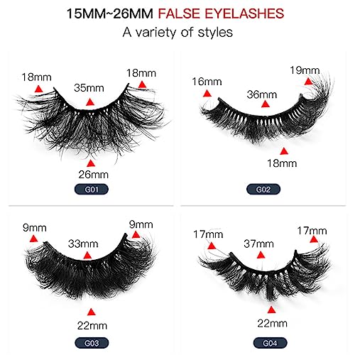 FEITA Sexy 16-19MM Fluffy False Eyelashes 8D Natural Thick Volume Mink Lashes 5 Pairs