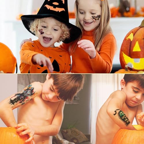 36 Sheets Large Halloween Temporary Tattoos for Kids & Adults - Half Arm Design