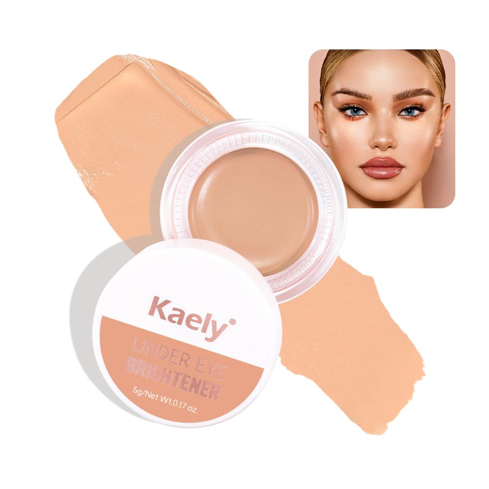 Under Eye Corrector Brightener - Full Coverage Peach Concealer for Dark Circles | Nourishing Waterproof Cream Pot