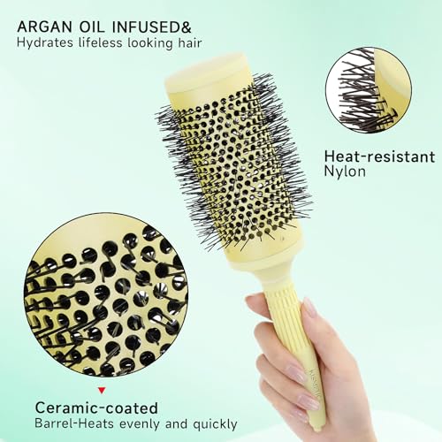 KISMETICS 2.1" Large Round Hair Brush - Ceramic Ion Vented Blowout Brush