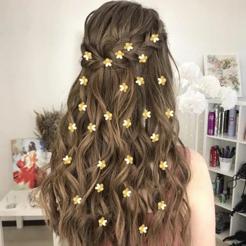 Atoden Mini Flower Hair Clips Small 50Pcs Cute Tiny Claw for Bangs